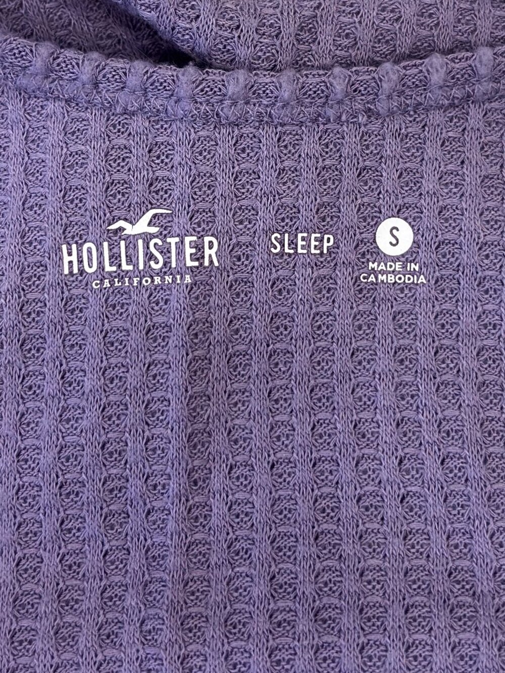 Hollister Waffle Tank & Shorts Sleep Set Purple Size Small - Picture 5 of 6